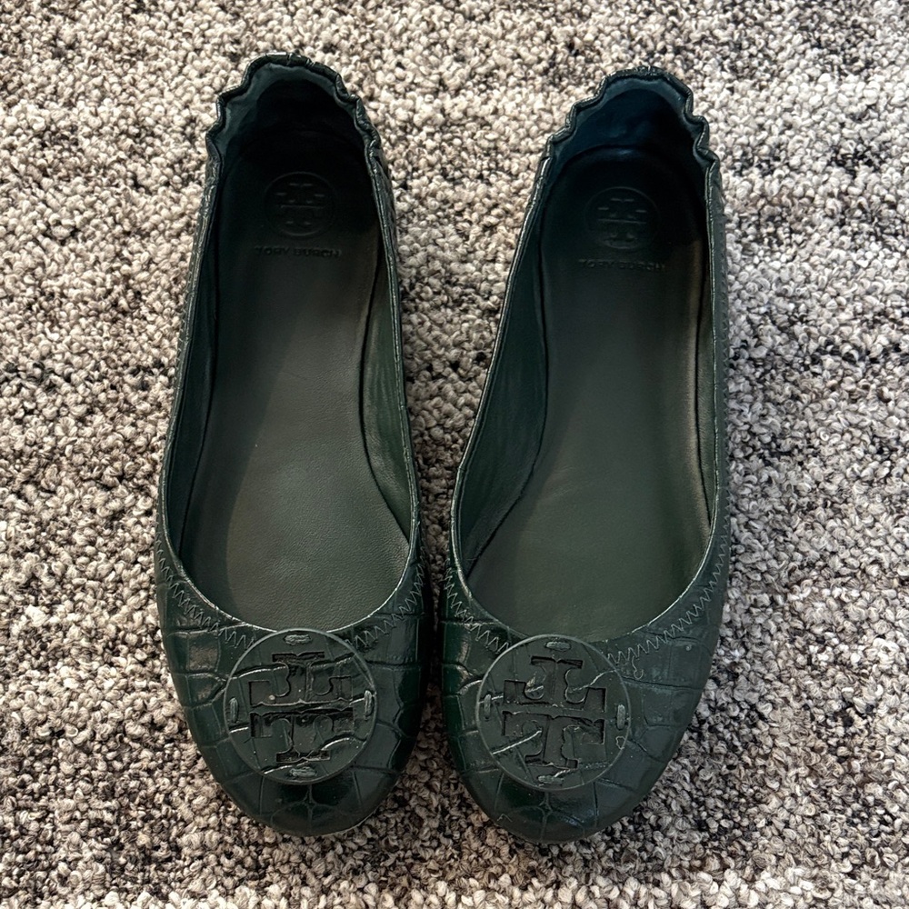 Tory Burch Forest Green flats 7.5